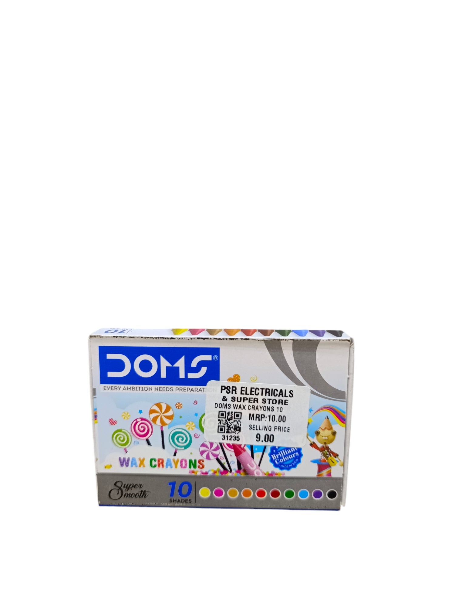 DOMS WAX CRAYONS 10 SHADES DOMS WAX CRAYONS 10 SHADES